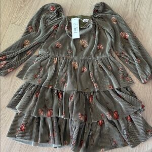 GB girls olive floral dress size 6X